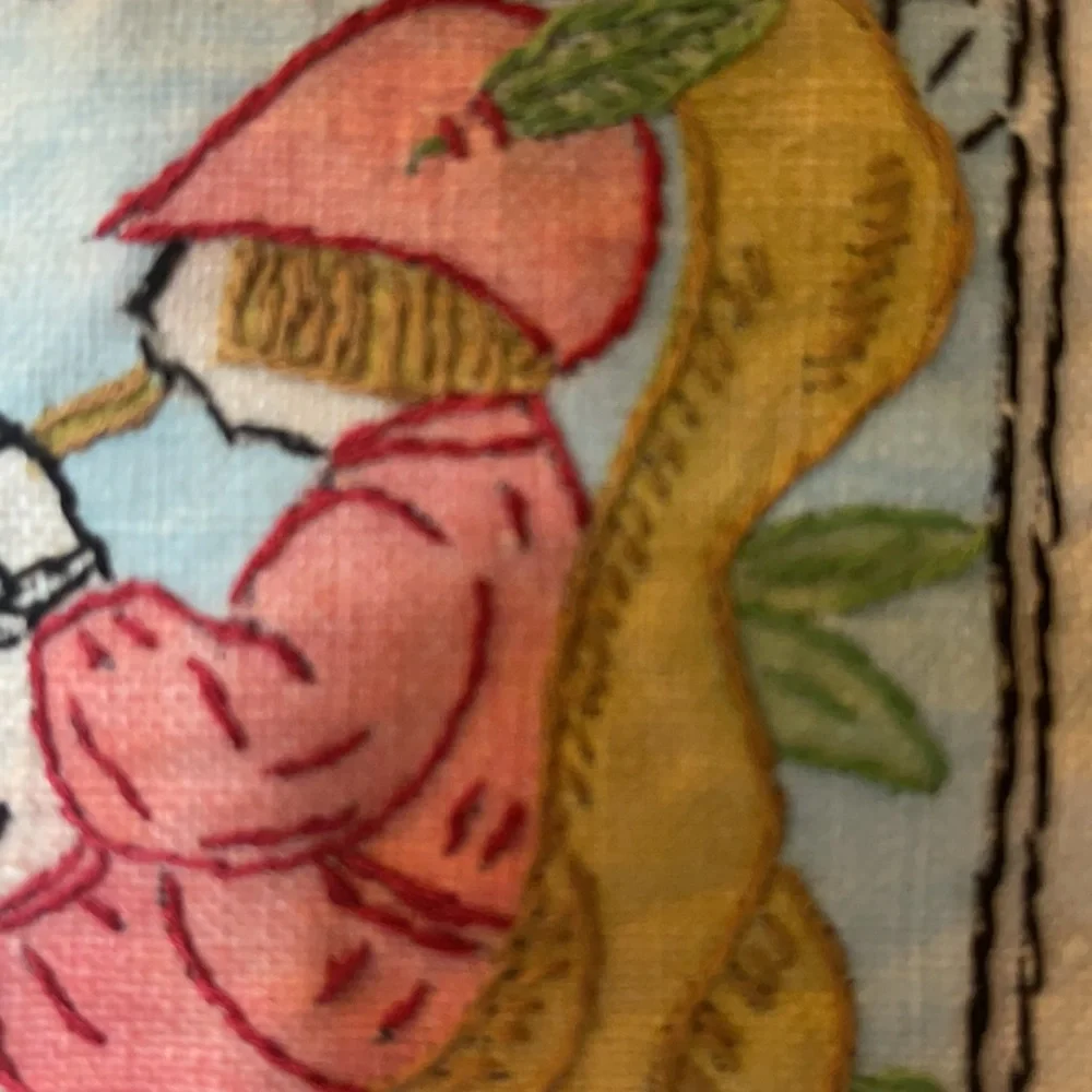 Handmade vintage cross stitch tapestry not framed